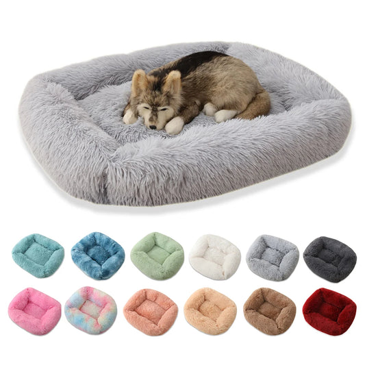 Dog Bed Sofa Long Plush Square Kennel