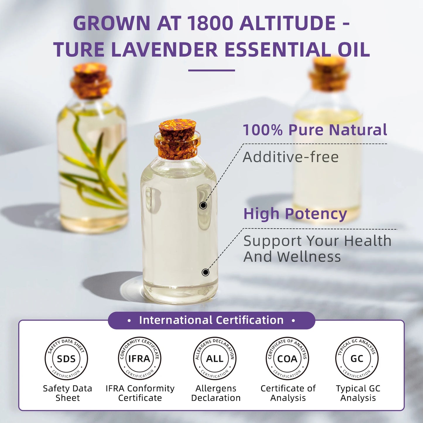 HIQILI 100ML True Lavender Essential Oils for Diffuser