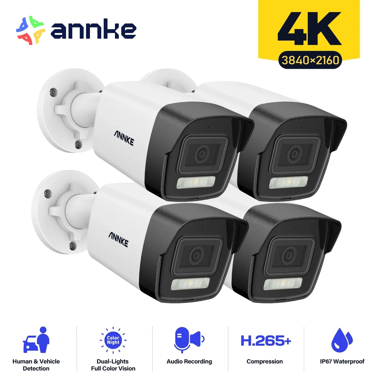 ANNKE 4X Ultra HD 8MP POE Camera 4K Outdoor