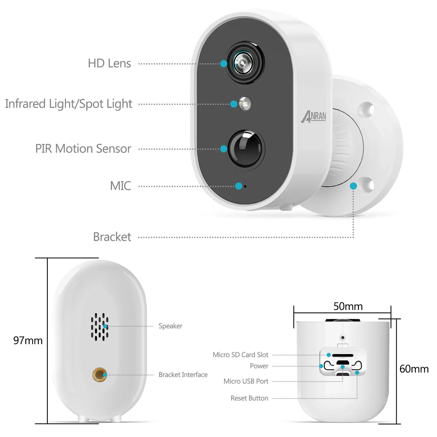 ANRAN 2K Home Surveillance Security Cameras