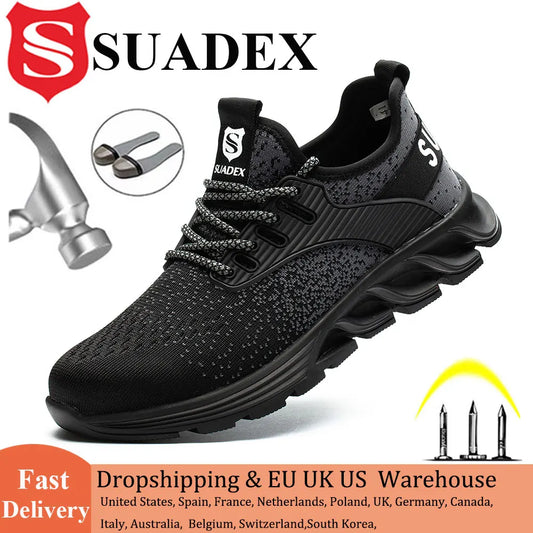 SUADEX Men Women Safety Shoes Steel Toe Boots